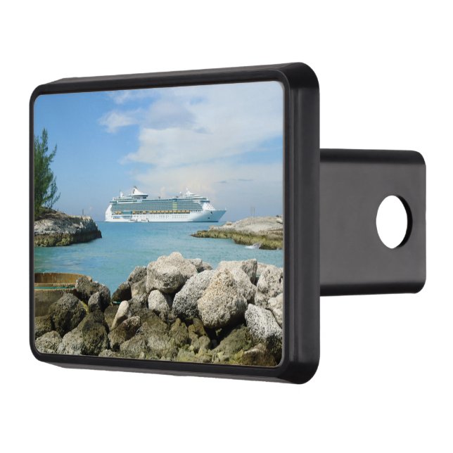 Cruise Ship at CocoCay Trailer Hitch Cover (Left)