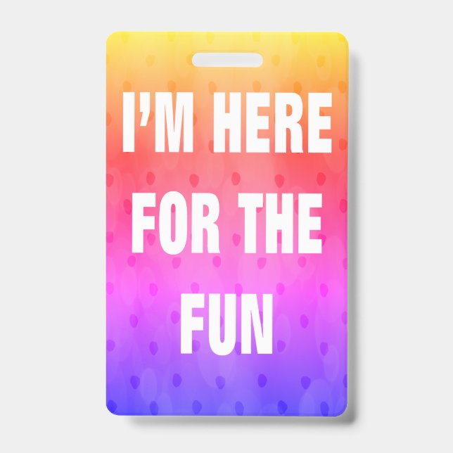 Cruise Ship Badge Lanyard Pink Here For The Fun (Front)