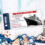 Cruise Ship Boarding Pass Birthday Invitation<br><div class="desc">Cruise Ship Boarding Pass Ticket Birthday Invitation</div>