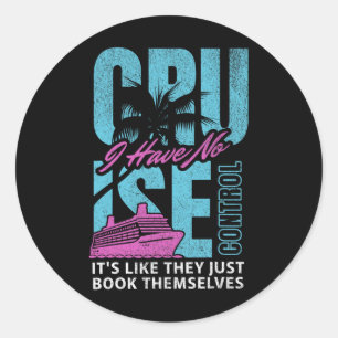 Cruise Ship Boat Family Vacation Humour Classic Round Sticker