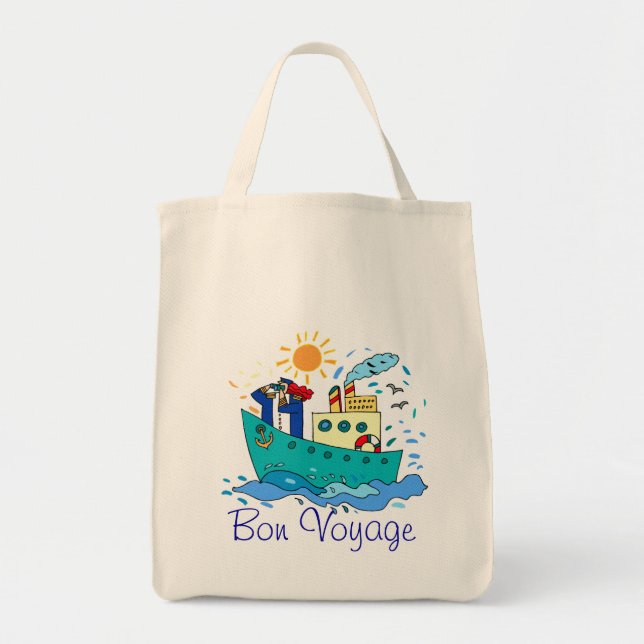 Cruise Ship Bon Voyage Design Tote Bag (Front)