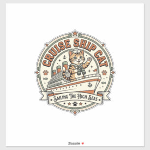 Cruise Ship Cat Cruise Ship Cat Vintage Vector Art
