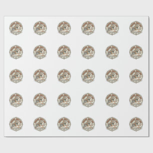 Cruise Ship Cat Cruise Ship Cat Vintage Vector Art Wrapping Paper