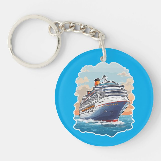 Cruise ship colourful keychain (Front)