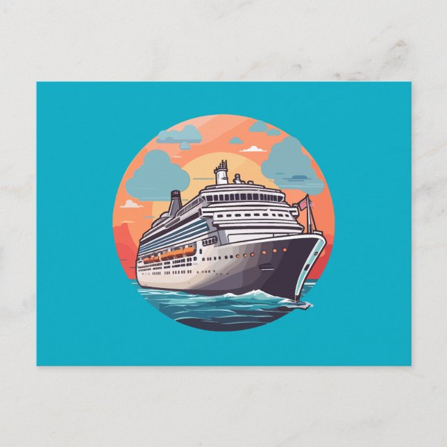 Cruise ship colourful  postcard (Front)