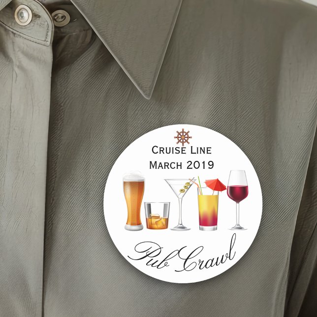 Cruise Ship Customize Pub Crawl Activity Drinking Classic Round Sticker (Creator Uploaded)