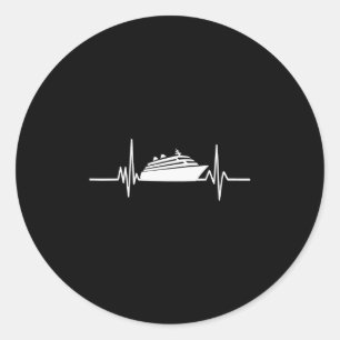 Cruise Ship Heartbeat Cruising Vacation Classic Round Sticker
