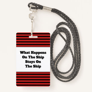 Cruise Ship Humour Vacation Cabin Key Lanyard Badge