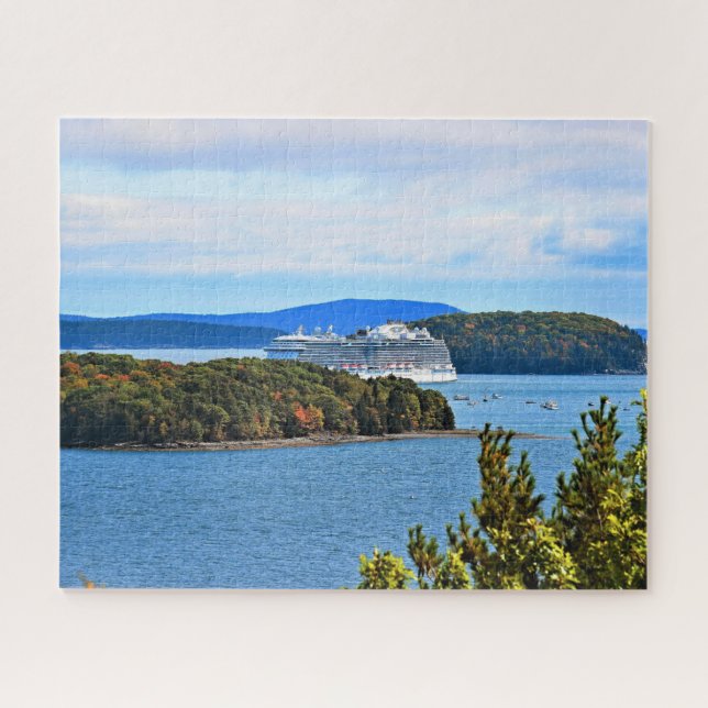 Cruise Ship in Bar Harbour Jigsaw Puzzle (Horizontal)