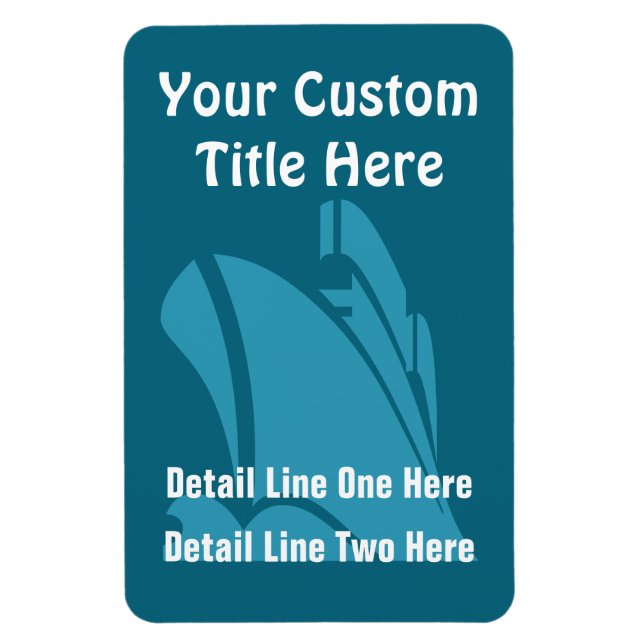 Cruise Ship in Blues Verticle Custom Magnet (Vertical)