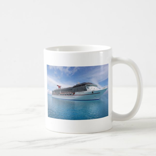 Cruise ship in Caribbean waters Coffee Mug (Right)