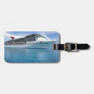 Cruise ship in Caribbean waters Luggage Tag