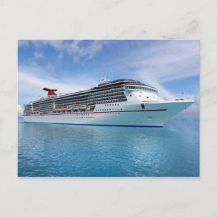 Cruise ship in Caribbean waters Postcard