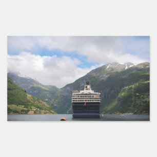 Cruise ship in Geirangerfjord sticker