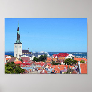 Cruise Ship in Tallinn, Estonia Poster