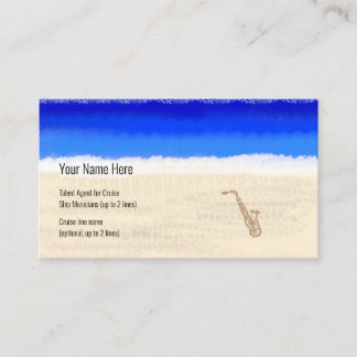 Cruise Ship Musician Alto Saxophone on Beach Business Card