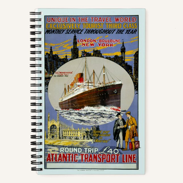 Cruise Ship, New York Skyline & A London Street Notebook (Front)