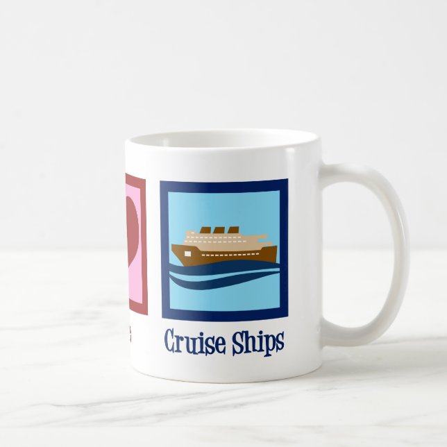 Cruise Ship Peace Love Cruises Coffee Mug (Right)
