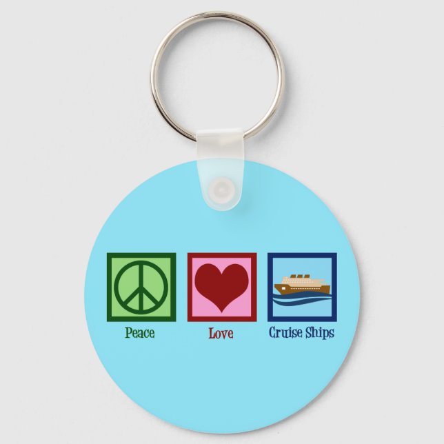 Cruise Ship Peace Love Cruises Keychain (Front)