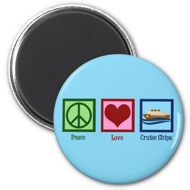 Cruise Ship Peace Love Cruises Magnet (Front)