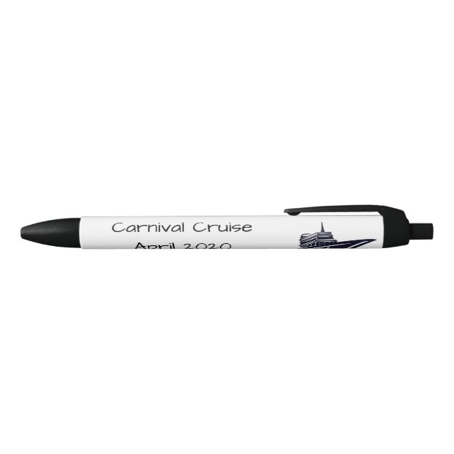 Cruise Ship Personalized Family Friends Gift Black Ink Pen (Top)