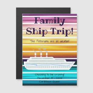 Cruise Ship Sunset Door Magnet