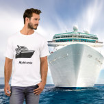 Cruise ship text T-Shirt<br><div class="desc">A black abstract image of a cruise ship.  Personalize and add a text.</div>