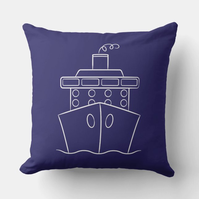Cruise ship throw pillow (Front)
