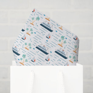Cruise Ship Tissue Paper, Vacation Decoupage Paper