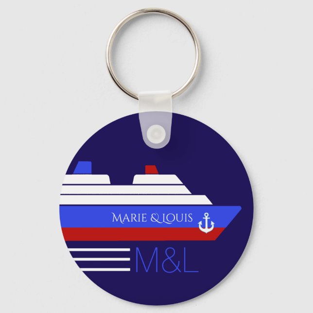 cruise ship travel personalized keychain (Front)