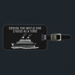 Cruise Ship Traveler Funny Simple Black White Luggage Tag<br><div class="desc">Attach this modern and simple luggage tag to your travel bags and board your destination cruise. Help identify your bags with this white hand drawn cruise ship design. Black background color and text can be changed to fit your own style. Perfect for first time cruisers to cruise professionals. Enjoy your...</div>