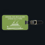 Cruise Ship Traveller Funny Modern Simple Luggage Tag<br><div class="desc">Attach this modern and simple luggage tag to your travel bags and board your destination cruise. Help identify your bags with this white hand drawn cruise ship design. Green background colour and text can be changed to fit your own style. Perfect for first time cruisers to cruise professionals. Enjoy your...</div>