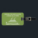 Cruise Ship Traveller Funny Modern Simple Luggage Tag<br><div class="desc">Attach this modern and simple luggage tag to your travel bags and board your destination cruise. Help identify your bags with this white hand drawn cruise ship design. Green background colour and text can be changed to fit your own style. Perfect for first time cruisers to cruise professionals. Enjoy your...</div>