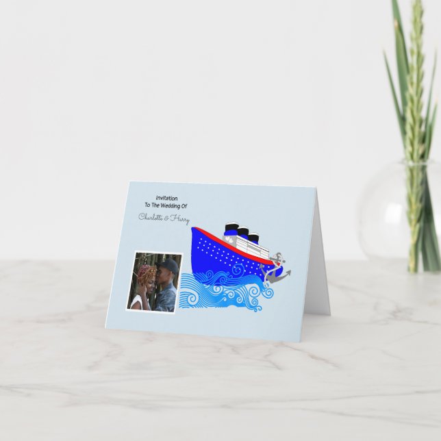 Cruise Ship Wedding Destination Invitation (Front)