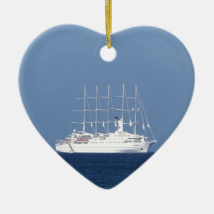 Cruise Ship With Sails Ceramic Ornament