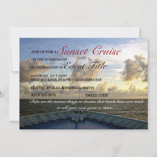 © Cruise Ship Yacht Boat Sunset Party  Invitation