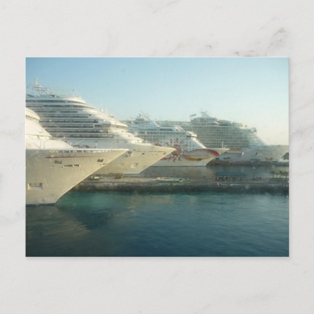 Cruise Ships at Sunrise Postcard (Front)