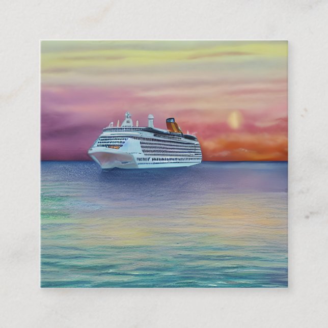 Cruise Ships Offer a Luxurious and Exciting Way to Square Business Card (Front)