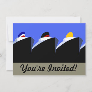 Cruise Ships Vintage Poster Ocean Liner Invitation