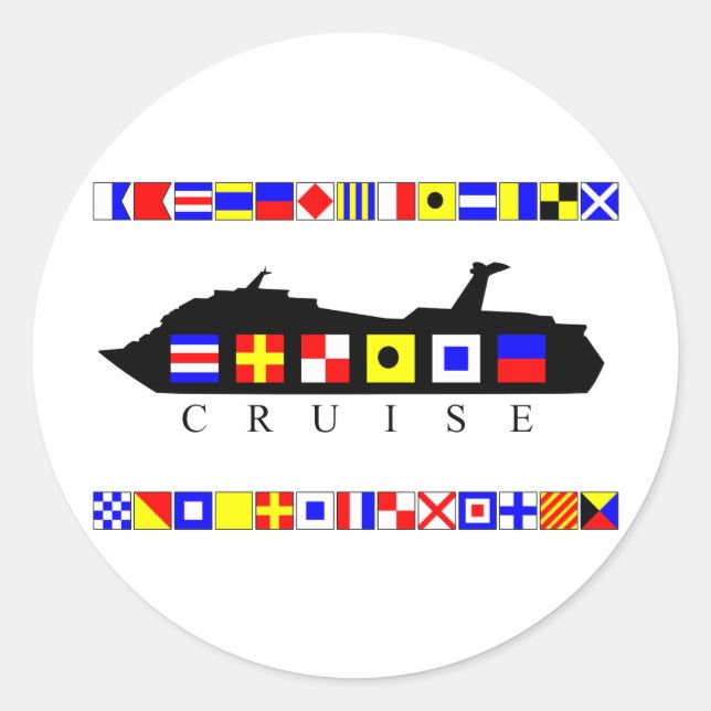 Cruise Signal Flags Classic Round Sticker (Front)