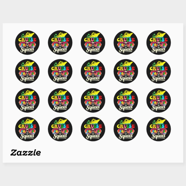 Cruise Squad 2023 Family Cruise Vacation Family  Classic Round Sticker (Sheet)