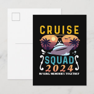 Cruise Squad 2024 Family Vacation Matching Group Invitation Postcard