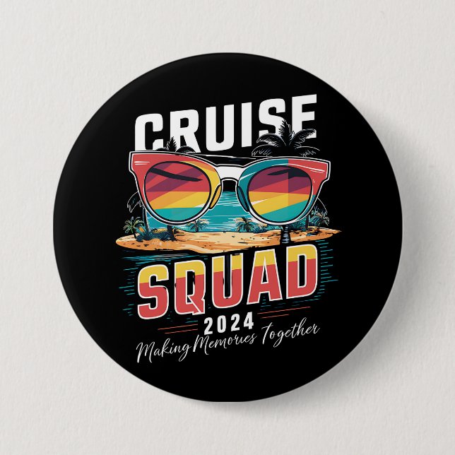 Cruise Squad 2024 Summer Vacation Matching Family  3 Inch Round Button (Front)