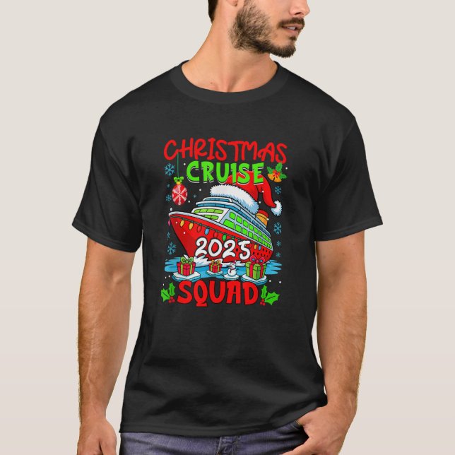 Cruise Squad 2025 Christmas Santa Cruise Ship Colo T-Shirt (Front)