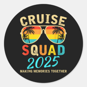 Cruise Squad 2025 Family Group Matching Summer Vac Classic Round Sticker