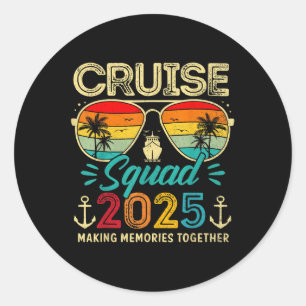Cruise Squad 2025 Family Group Matching Summer Vac Classic Round Sticker