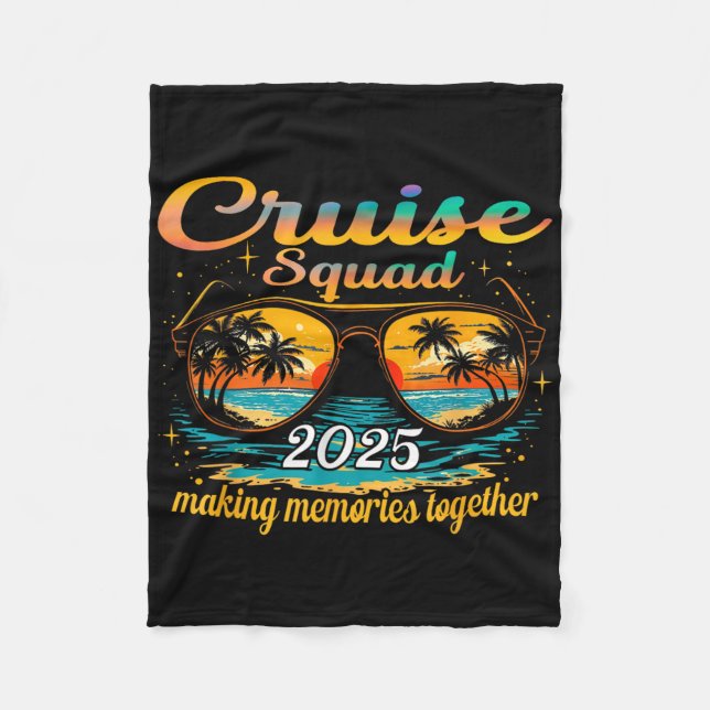 Cruise Squad 2025 Family Group Matching Summer Vac Fleece Blanket (Front)