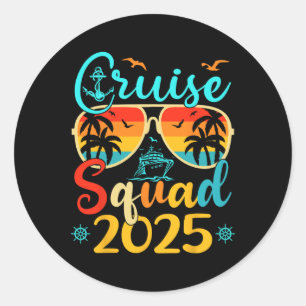 Cruise Squad 2025 Summer Vacation Family Matching  Classic Round Sticker