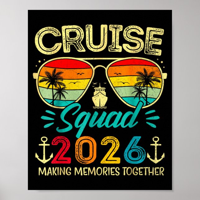 Cruise Squad 2026 Family Group Matching Summer Vac Poster (Front)