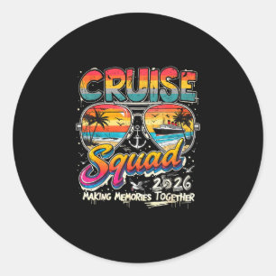 Cruise squad 2026 family reunion vacation sunset classic round sticker